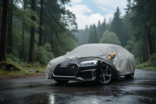 Image of Kayme Heavy Duty Car Cover Custom Fit Audi A5 S5 RS5, Waterproof All Weather for Automobiles, Full Exterior Covers Rain Sun UV Protection.