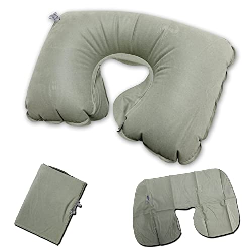 Almohada inflable ajustable para cuello y viaje miniatura 1