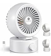 HOMEBASIC USB Desk Fan, Portable Mini Table Fan with Brushless Motor, Stepless Speed Control, Ult...