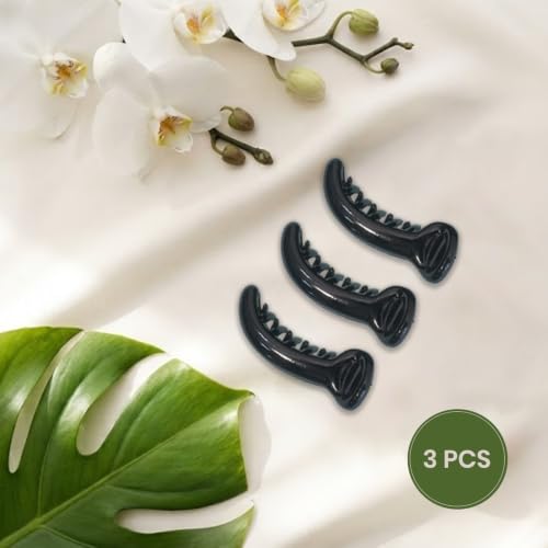 Image of Glaze Glossy Finish for Women & Girls Pack of 3 Banana Clip (small)