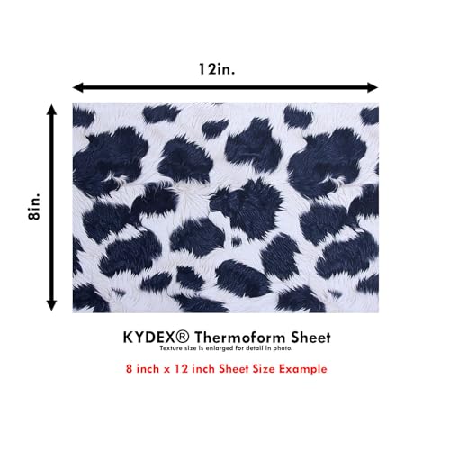 Image of KYDEX Thermoform Sheet - (P1 Texture) - (Infused Print) - (8in x 12in) - (Cow Fur #2) - (1 Sheet) - (for Holster Making & Hobby) - (USA Made)