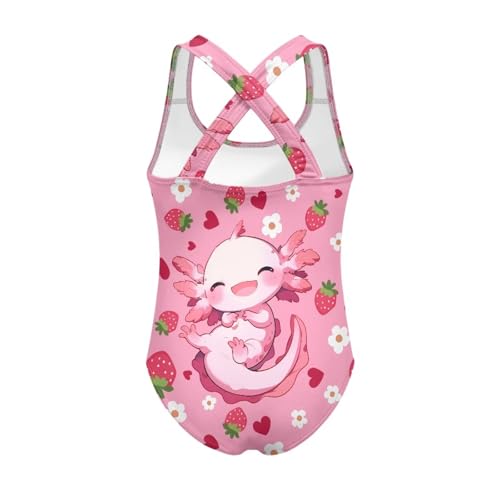 Yuuxorilu One Piece Swimsuit for Girls Size 5-14 Casual Athletic Criss Cross Swimwear2