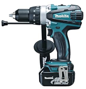 Makita Akku-Schlagbohrschrauber 18 V / 5,0 Ah, 2 Akkus und Ladegerät im MAKPAC, 1 Stück, DHP458RTJ