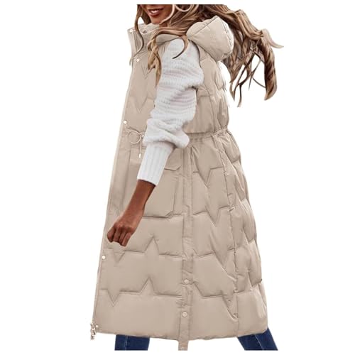 Baimiu Womens Long Puffer Vest Sleeveless Quilted Puffy Jacket Winter