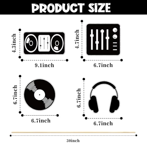 Image of 16 Pcs Music Centerpieces, Retro Table Decor Kids' Party Centerpieces, Music Notes Silhouette Table Toppers for Baby Shower Theme Birthday