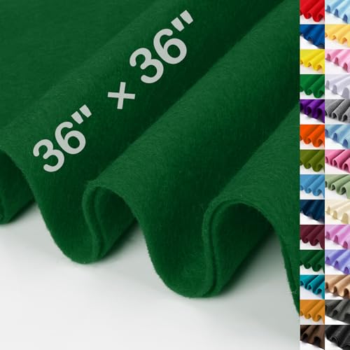 XSEINO Moss Green Large Felt Fabric 36 X 36 (1 Square Yard) 1.4 mm Thick Soft Felt Fabric Sheet for Crafts Green Series Colors Soft Nonwoven Fabric Fit for Decoration Sewing DIY Crafts