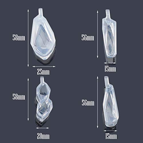 Woohome 8 Pcs Clear Jewelry Silicone Molds And 5 Pcs Plastic Droppers, Jewelry Resin Casting Mold For Making Necklace Pendant Ring Pendant #TOP3