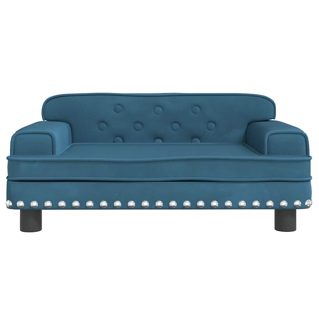 vidaXL Divano per Bambini Blu 70x45x30 cm in Velluto, Mini Divano, Sofa per Bambini, Poltrona per Divano per Bambini, Divano per Sala Giochi