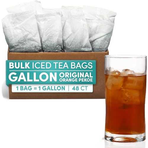 Image of Black Orange Pekoe Iced Tea Bags, 1 Gallon Tea Bags, 48 Count, Bulk Iced Tea Packs, Orange Pekoe Tea for Restaurants, Cafes & Home