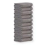 Luckytowel Handtücher Set 50x100 cm – Oeko-TEX Handtuch-Set aus 100% Baumwolle mit 600 g/m² – Frottiertücher mit Aufhängeschlaufe – flauschig & saugstark – Frottee Handtuchset – 10er Pack Grau