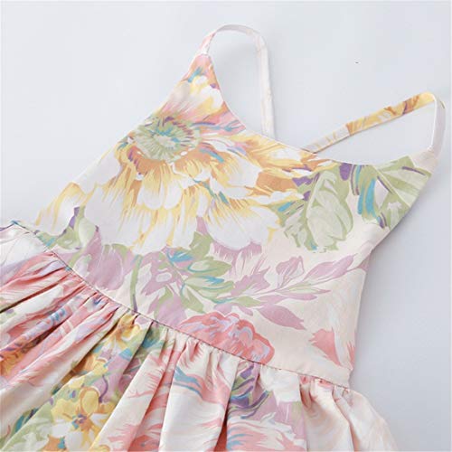 Kissourbaby Girls Flower Dress Summer Casual Party Floral Easter Hawaiian For Kids,Size 7-8,A4Floral,140 #TOP2
