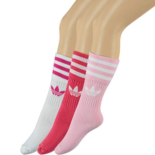 adidas Solid Crew Calzini Unisex Adulto, Unisex - Adulto, calzetti, DY0383_39/42, multicolor (rosaut/blanco), 39-42