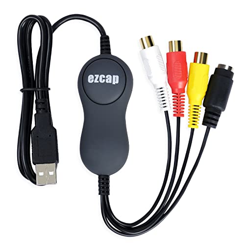 Tarjeta capturadora de vídeo USB 2.0, convertidor de VHS/VCR a Digital, digitaliza vídeo analógico para Mac o Windows, Convierte fácilmente VHS/VCR/TV a DVD