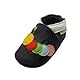 SAYOYO Caterpillars WeichesLeder Lauflernschuhe Krabbelschuhe Babyschuhe, 23/24 (18-24) XL Monate, Schwarz Caterpillar