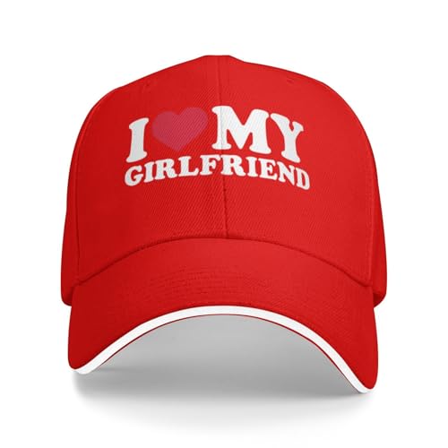 Gorra de béisbol con Texto I Love My Girlfriend en Forma de corazón, Gorra de papá, Gorras de Camionero para Hombres y Mujeres