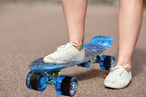 Skateboards Complete Mini Cruiser Retro Skateboard for Kids Boys Youths Beginners 22 Inch(The Starry Sky) by Meketec - Image 4