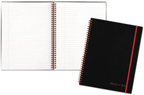 Black n'Red K66652 Twin Wire Poly Cover Notebook, Legal Rule, 11 x 8 1/2, 70 Sheets