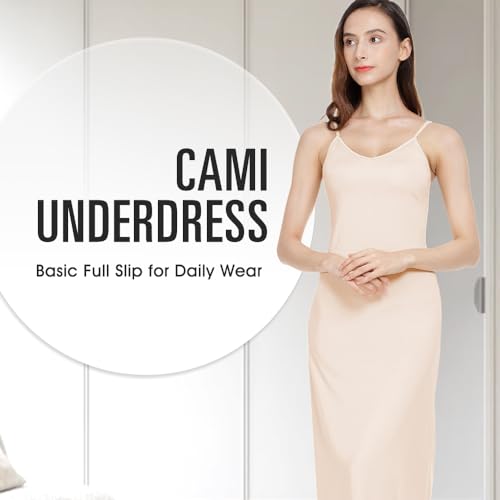 MANCYFIT Long Slips for Under Dresses Full Length Adjustable Spaghetti Strap Nightgown2