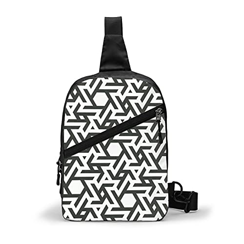 Yuracan Sling Bag Foldable Sling Backpack Shoulder Travel Hiking Chest Pack Cross Body Bags For Women Men Black And White