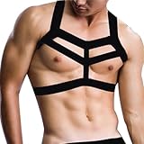 Mens Harness Belt Nylon Elastic Body Shoulder Strap Sexy Halter Club Wear Cosplay Costume Sexy Black Sissy Lingerie Adjustable Harness Men Belts Bondage Body