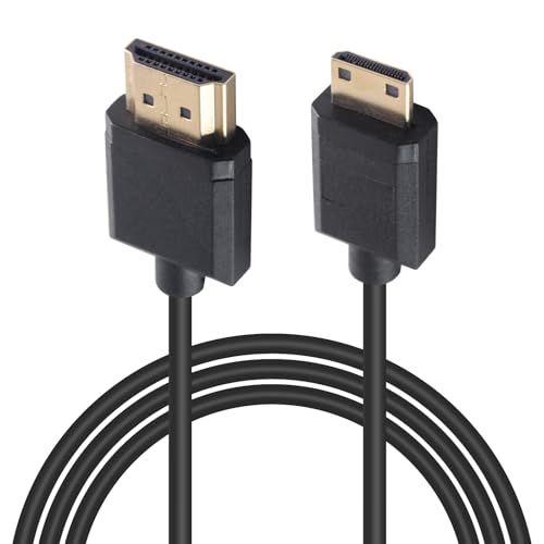 Duttek   Cable mini HDMI a HDMI, ultrafino, HDMI macho a mini HDMI macho, compatible con 4K Ultra HD, 1080p, 3D, para proyector, monitor, videocámara (HDMI 2.0)