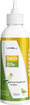 Calcium & Vitamin D3 Liquid Supplement for Birds 100ml Poultry & Pet Birds Support for Eggs Shell Strength, Feathers & Overall Wellness