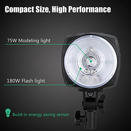 Godox Professional Studio Strobe Lights Kit For Photography, Strobe Softbox Lighting Kit, 2X180W 5600K Monolights With Trigger, Softbox, Light Stands #TOP3