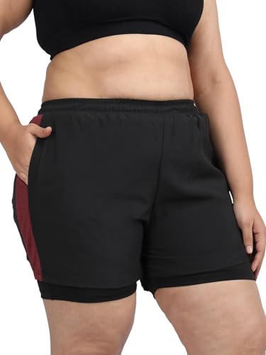 Image of CHKOKKO Gym Shorts for Women Workout Sports Running Quick Dry Fit Double Layer Inner Compression with Pockets Breathable Lightweight Wear