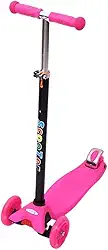 Patinete Infantil 4 Rodas c/Leds Scooter Infantil Dobrável e Resistente para Crianças até 60kg