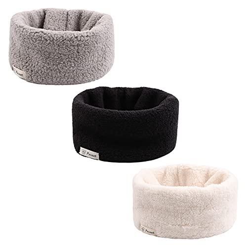 Fleece Warm Kids Scarf Thick Velvet Boys Girls Round Scarves Toddler Kids Winter Neck Warmer (White+Light Gray+Black, 1-7 Years) #TOP22