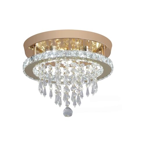 Lustre en cristal LED moderne plafonnier design dor de luxe pour salon chic