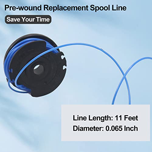 Mifyca 29092 29252 String Trimmer Spools Line Fit For Green-Works 24V 40V 80V Weed Eater Cordless Trimmer 21302 21332 21342, 16Ft 0.065” Single Line With 3411546A-6 Cap (8 Spools, 2 Caps) #TOP3