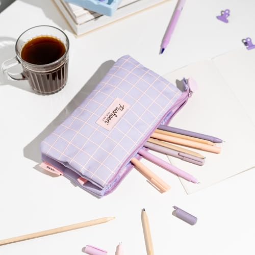 Image of Grupo Erik 3 Compartments Pencil Case - Triple Pocket, Large Cosmetic Case for Kids, Pusheen Design