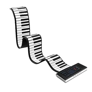 Draagbaar oprolbaar pianotoetsenbord voor beginners Peuter Kinderen Volwassen 61 toetsen Opvouwbaar pianotoetsenbord met…