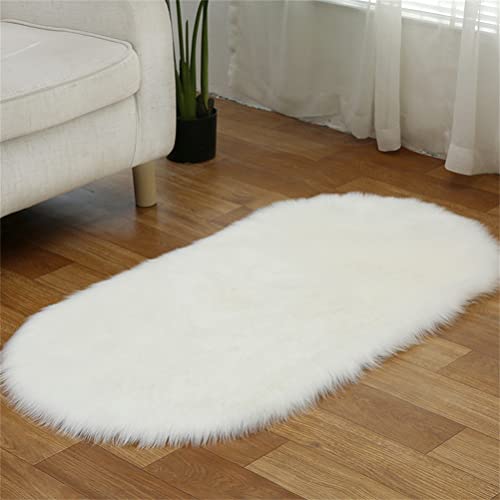 Tomifine Kunstfell Fell-Teppich, Lammfell Schaffell Teppich Flauschiger Schaffell Bettvorleger für Schlafzimmer Bett oder Wohnzimmer Sofa Deko...