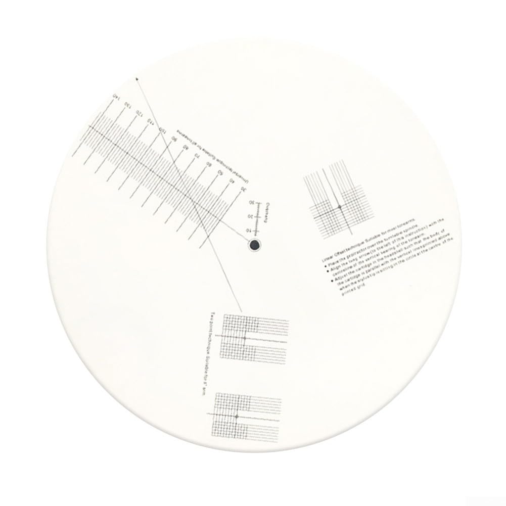 Placa de calibración de discos de vinilo acrílico blanco Lp y transportador de distancia para platos