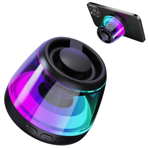 ORUNO Magnetic Bluetooth Speaker, Wireless Speaker with RGB Light Show, Portable Speaker for MagSafe Phone Stand, Phone Stand for iPhone 16/15/14/13/12 Series/Samsung/Google (Black) (Black)
