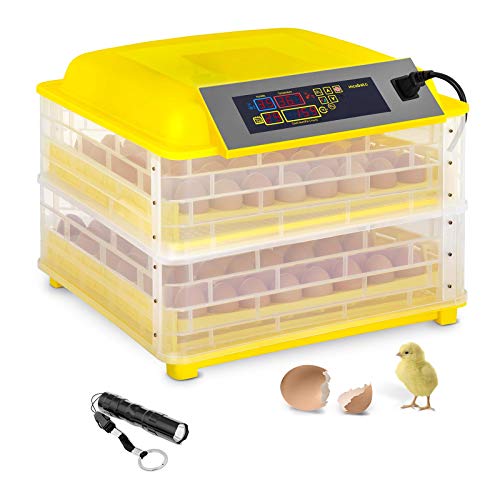 incubato Large Egg Incubator Poultry Incubator Egg Hatcher Automatic 112 Eggs + Candler IN-112DDI (120W, 30-39.5°C, Automatic Egg Rotation)