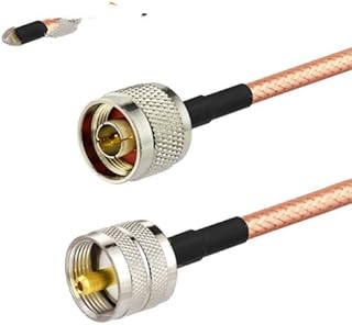 UHF PL259 Plug Male to N Plug Male Straight RG400 Coaxial Cable Pigtail 50cm USA Shipping