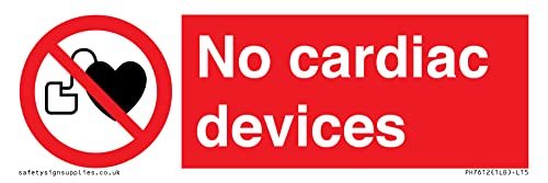 Cartello "No Cardiac Devices" - 150X50Mm - L15