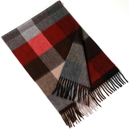 [TIMISYO] マフラー レディース カシミヤ100% チェック 秋冬 カシミア あったかい ロングマフラー 彼女 誕生日 クリスマス 記念日 プレゼント ギフト（TM-W20S）