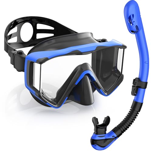 Greatever Panoramic 3-Window Snorkel Mask with Dry-Top Snorkel