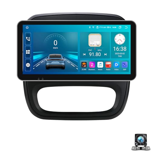 Radio estéreo coche para Re-nault Trafic 3 O-pel Vivaro B 2014-2021 Carplay Android Auto pantalla táctil IPS de 10,33''unidad principal navegación GPS Bluetooth DSP cámara (Size:8 CORE 8+256G,Color:B)