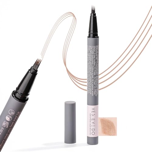 Image of Light Blonde Eyebrow Pencil for Older Women, Light Taupe Eyebrow Pen with Hair Stroke, Ultra Precise Microblading 4-Tip Eyebrow Pen, 24H Long Wear YES.EYE DO(Golden Caramel-Light Blonde)