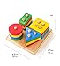 Boxiki Kids Wooden Stacking Toys & Shape Sorting Board | Geometric Shape Stacker | Eco-Friendly & Non-Toxic Wooden Toy | Early Childhood Development Toys for Fine Motor Skills