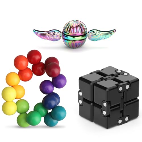 Dilabnda Sensory Fidget Toys Großpackung, 3er-Pack Cooles Gadget Tischspinner Spielzeug für Erwachsene Teenager, beruhigendes Fidget Spielzeugset für Partygeschenke Weihnachtsstrumpfzeug