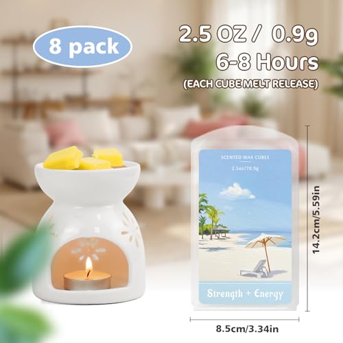 Image of SCENTORINI Wax Melts, Soy Wax Cubes for Relax Healing, 8 Pack | Summer Scent Wax Tarts for Wax Warmer, Highly Scented Wax Melts Gift Set for Home Fragrance