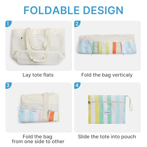 G4Free Rainbow Stripe Beach Bag