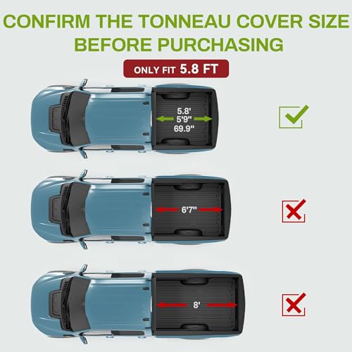 image for AUTOSAVER88 Soft Roll Up Truck Bed Tonneau Cover Compatible with 2007-