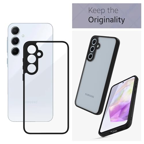 Image of KAPAVER Hybrid Series Back Cover Case Compatible with Galaxy A35 (PC+TPU) (Black)